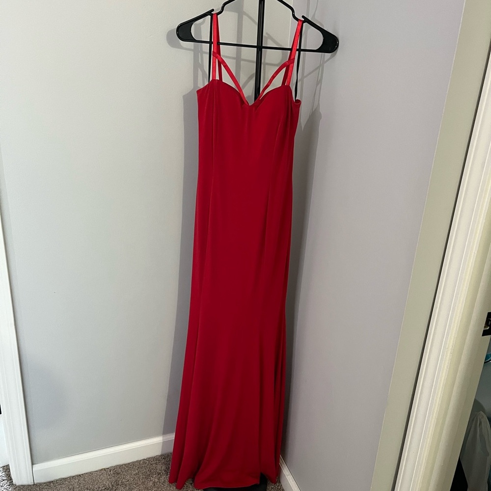 Strappy Red Evening Gown